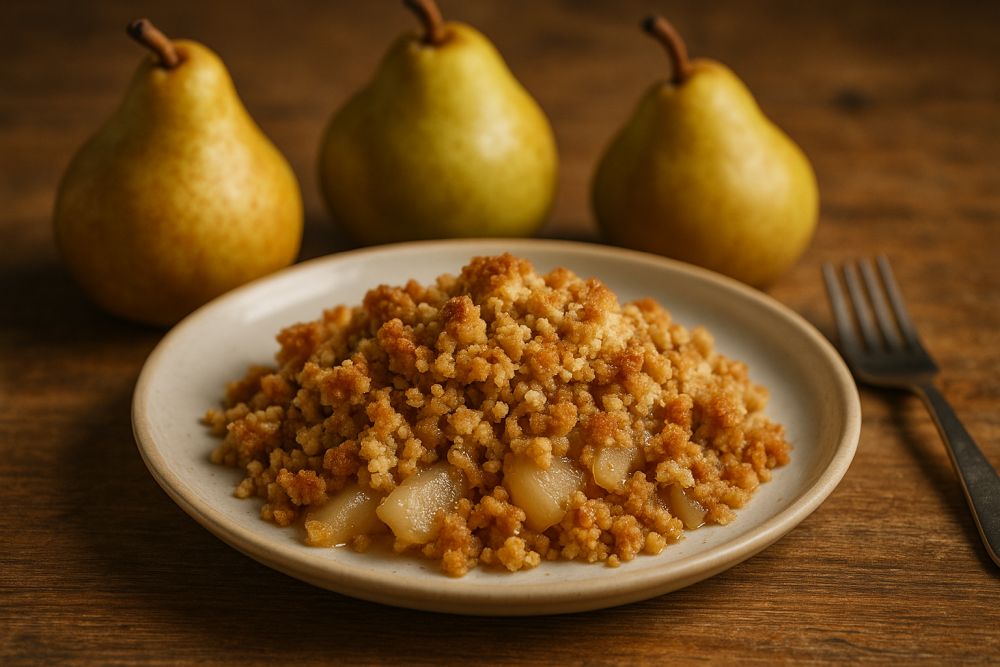 Rezept des Monats September: Birnen-Crumble