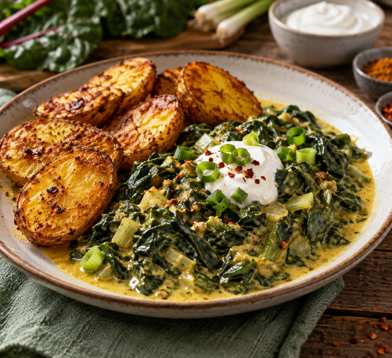Rezept des Monats September – Curry-Mangold mit Würzkartoffeln